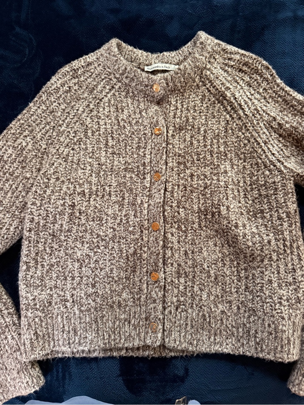 Abercrombie brown chunky button up cardigan size small